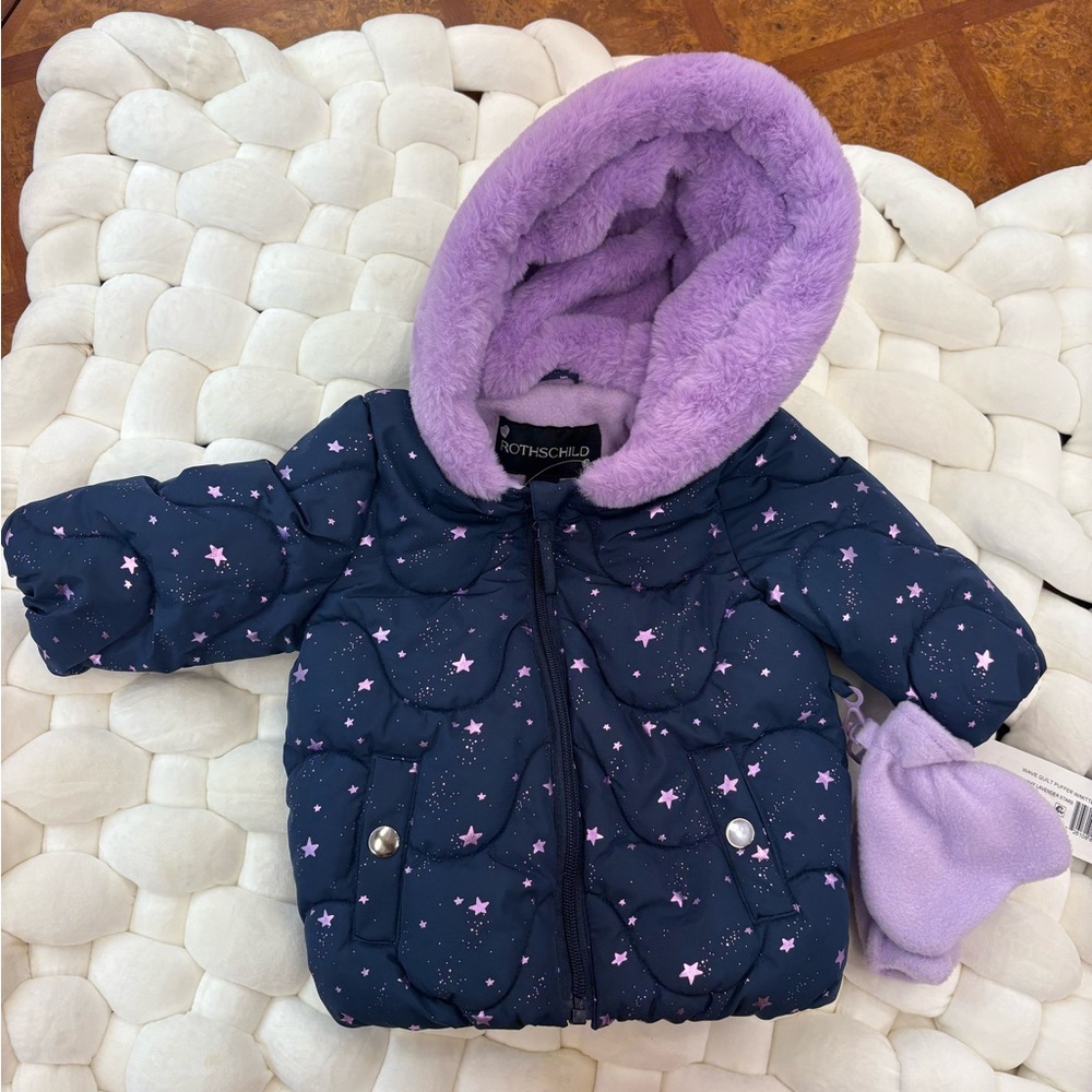 Rothschild Navy Coat with Lavender Stars